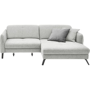 set one by Musterring Ecksofa SO 4400 V, wahlweise mit motorischer Bettfunktion & Kopfverstellung, Fuß schwarz