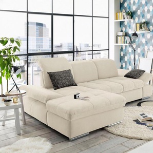 set one by Musterring Ecksofa SO4100 V, mit verstellbaren Kopfteilen, wahlweise mit Funktionen, Cord-Bezug