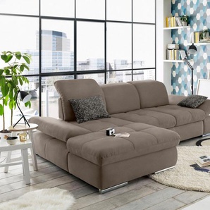 set one by Musterring Ecksofa SO4100 V, mit verstellbaren Kopfteilen, wahlweise mit Funktionen, Cord-Bezug
