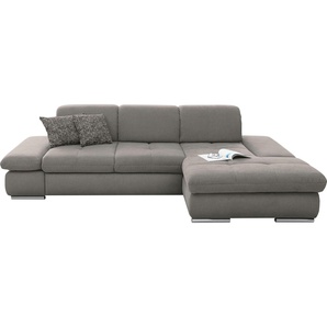 set one by Musterring Ecksofa SO4100 V, mit verstellbaren Kopfteilen, wahlweise mit Funktionen, Cord-Bezug