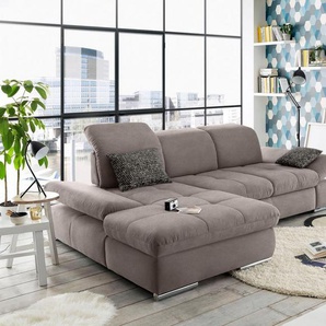 set one by Musterring Ecksofa SO4100 V, mit verstellbaren Kopfteilen, wahlweise mit Funktionen, Cord-Bezug