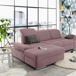 set one by Musterring Ecksofa SO4100 V, mit verstellbaren Kopfteilen, wahlweise mit Funktionen, Cord-Bezug