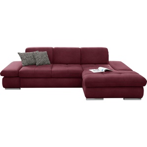 set one by Musterring Ecksofa SO4100 V, mit verstellbaren Kopfteilen, wahlweise mit Funktionen, Cord-Bezug