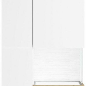 set one by Musterring Glasvitrine Lancaster Farben weiß oder grau mit Eicheabsetzung, mit LED-Beleuchtung