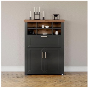 set one by Musterring Highboard York, Typ 15, mit Holztüren und Klappe, Beleuchtung optional, Breite 105 cm