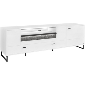 set one by Musterring TV-Schrank Deltona inkl. LED-Beleuchtung, Metallkufe, Glasklappe, B214 x H 67 cm