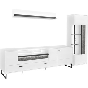 set one by Musterring TV-Wand Deltona, (3-St), Zierelemente aus Sandstein, inkl. Beleuchtung, Gesamtbreite ca. 287 cm