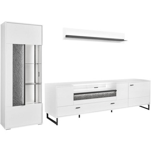 set one by Musterring TV-Wand Deltona, (3-St), Zierelemente aus Sandstein, inkl. Beleuchtung, Gesamtbreite ca. 287 cm