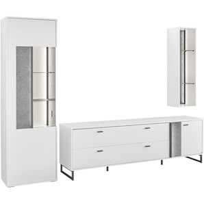 set one by Musterring TV-Wand Deltona, (3-St), Zierelemente aus Sandstein, mit Hängeregal Gesamtbreite ca. 287cm