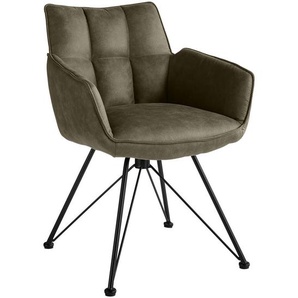 SetOne by Musterring Armlehnstuhl , Taupe , Textil , Rundrohr, Haarnadel , 60x84x65 cm , Stoffauswahl, Typenauswahl , Esszimmer, Stühle, Esszimmerstühle, Armlehnenstühle