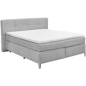 SetOne by Musterring Boxspringbett, Grau, Textil, H3 + H4, 7-Zonen, Höhe ca. 18 cm, 180x200 cm, Stoffauswahl, Wendematratze mit unterschiedlichen Härtegraden, in verschiedenen Größen erhältlich, Partnermatratze durchgehendem Bezug, Schlafzimmer, Betten,