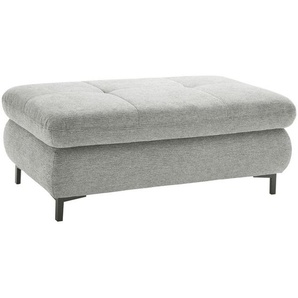 SetOne by Musterring Hocker , Hellgrau , Textil , rechteckig , 129x49x64 cm , Fußauswahl, Stoffauswahl, Stauraum , Wohnzimmer, Hocker, Sitzhocker