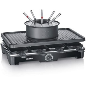 Severin Raclette-Grill, Schwarz, Kunststoff, antihaftbeschichtete Raclette-Pfännchen, Küchengeräte, Tischgrills & Fondues, Raclette-Grills