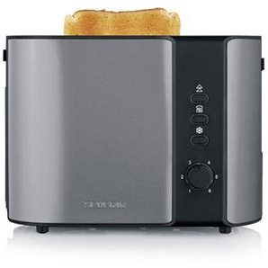 Severin Toaster, Edelstahl, Metall, 18x19.5x26.5 cm, Brötchenaufsatz, Auftaufunktion, Aufwärmfunktion, automatischer Auswurf nach Röstende,