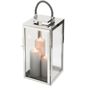 Sevilla Laterne Edelstahl Silber 24 x 24 x 48 cm