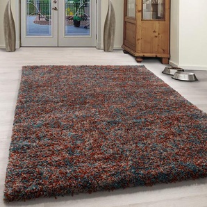 Shaggy-Teppich Heran in Terrakotta
