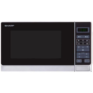 Sharp Mikrowelle, Weiß, Metall, 44x25.9x32.4 cm, Digitaldisplay, Garraumbeleuchtung, automatische Auftaufunktion, elektronisches Bedienfeld,