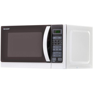 Sharp Mikrowelle, Weiß, Metall, 44x25.9x35.8 cm, Digitaldisplay, Garraumbeleuchtung, Grillfunktion, automatische Auftaufunktion, Auto-Menü,
