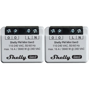 SHELLY WLAN-Leistungsmesser Plus PM Mini Gen.3, weiß, 2 Stück