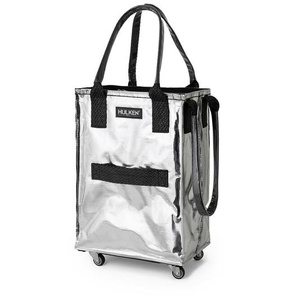 Shopper mit Rollen, small Hulken Bag Hulken silberfarben, Designer Alex & Yoni Sheleq, 56x36x23 cm