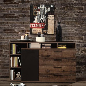 Sideboard 153 x 99 x 41cm Schwarz/Braun