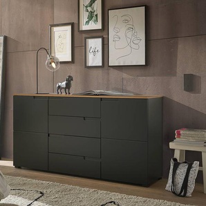 Sideboard 165 x 80 x 40cm Schwarz/Schwarz