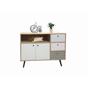 Sideboard 3 Schubladen, 2 Türen, 1 offenes Fach - Kommode, Anrichte