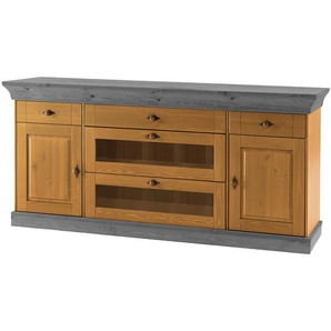 Sideboard II 185 x 85 x 45cm Braun/Kiefer Laugenfarbig/Kiefer Grau