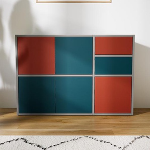Sideboard Blaugrün - Sideboard: Schubladen in Blaugrün & Türen in Blaugrün - Hochwertige Materialien - 115 x 79 x 34 cm, konfigurierbar