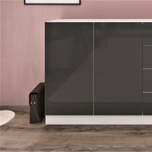 Sideboard BORCHARDT MÖBEL Vaasa, grau (weiß, graphit hochglanz), B:152cm H:79cm T:35cm, Holzwerkstoff, Sideboards, Breite 152 cm