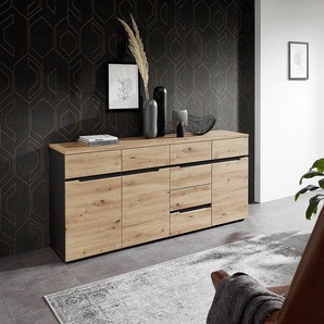 Sideboard Breite 180 cm 180 x 82 x 44cm Braun/Grau/Beige