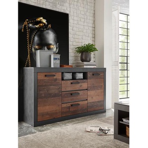 Sideboard 153 x 87 x 43cm Braun/Grau