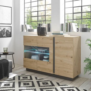 Sideboard I 138 x 91 x 40cm Braun/Eiche Artisan Dekor