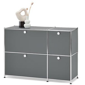 Sideboard »CN3« mit 4 Klappen, grau