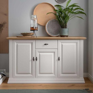 Sideboard Country Stil in Weiß Eichefarben
