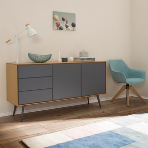 Sideboard 160 x 80 x 45cm Braun/Grau