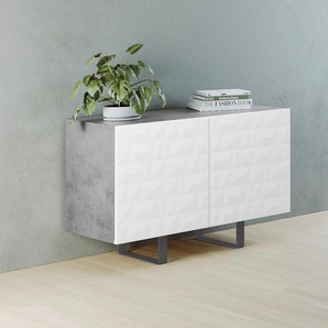 Sideboard DIVENTA Sideboards Gr. B/H/T: 110 cm x 67 cm x 45 cm, weiß (beton weiß) Sideboards Breite 110 cm