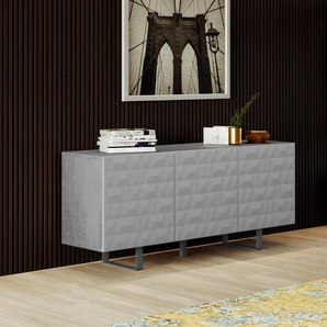 Sideboard DIVENTA Sideboards Gr. B/H/T: 165 cm x 67 cm x 45 cm, grau (beton grau) Sideboards Breite 165 cm