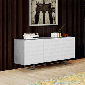 Sideboard DIVENTA Sideboards Gr. B/H/T: 165 cm x 67 cm x 45 cm, weiß (beton weiß) Sideboards