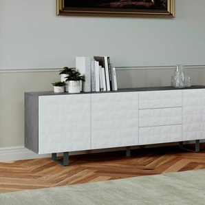 Sideboard DIVENTA Sideboards Gr. B/H/T: 220 cm x 67 cm x 45 cm, weiß (beton weiß) Sideboards Breite 220 cm
