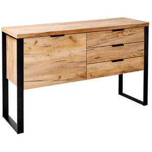 Sideboard, Eiche, Holzwerkstoff, 1 Fächer, 3 Schubladen, 119x76x39.5 cm, stehend, Wohnzimmer, Kommoden & Sideboards, Sideboards