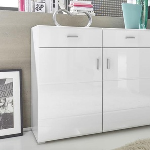 Sideboard Enrique, weiß Hochglanz
