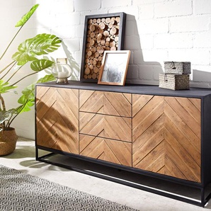 Sideboard Famke 145 cm Mango Teak 2 Türen 3 Schubladen, Sideboards