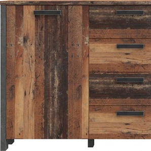 Sideboard FORTE Clif Sideboards Gr. B/H/T: 206,1 cm x 86,3 cm x 41,6 cm, 4, grau (old wood vintage, betonoptik dunkel grau) Sideboards