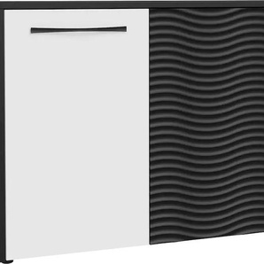Sideboard FORTE Sideboards Gr. B/H/T: 164,2 cm x 88,8 cm x 42 cm, schwarz-weiß (schwarz, weiß hochglanz, terra) Sideboards