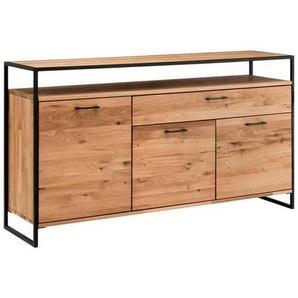 Sideboard Frame , Eiche , Metall , Asteiche,Wildeiche , massiv,massiv, Hartholz , 2 Fächer , 1 Schubladen , 135x92x44 cm , Made in Europe , Typenauswahl, Beimöbel erhältlich, in verschiedenen Größen Beleuchtung , Holzmöbel, Kleinmöbel Holz, Holzkommoden,