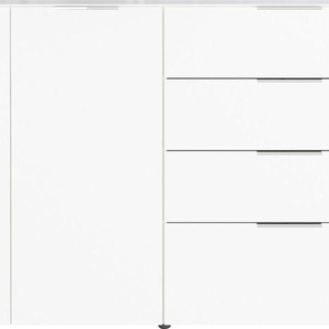 Sideboard GERMANIA Oakland Sideboards Gr. B/H/T: 184 cm x 102 cm x 42 cm, 4, weiß Sideboards in 2 Breiten, Fronten und Oberboden mit Glasauflage