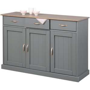 Sideboard - grau - Materialmix - 131 cm - 86 cm - 45 cm | Möbel Kraft