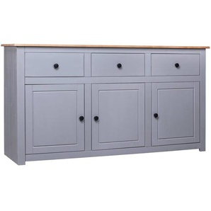 Sideboard Grau 135x40x80 cm Kiefernholz Panama