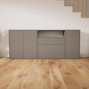Sideboard Grau - Sideboard: Schubladen in Grau & Türen in Grau - Hochwertige Materialien - 190 x 79 x 34 cm, konfigurierbar